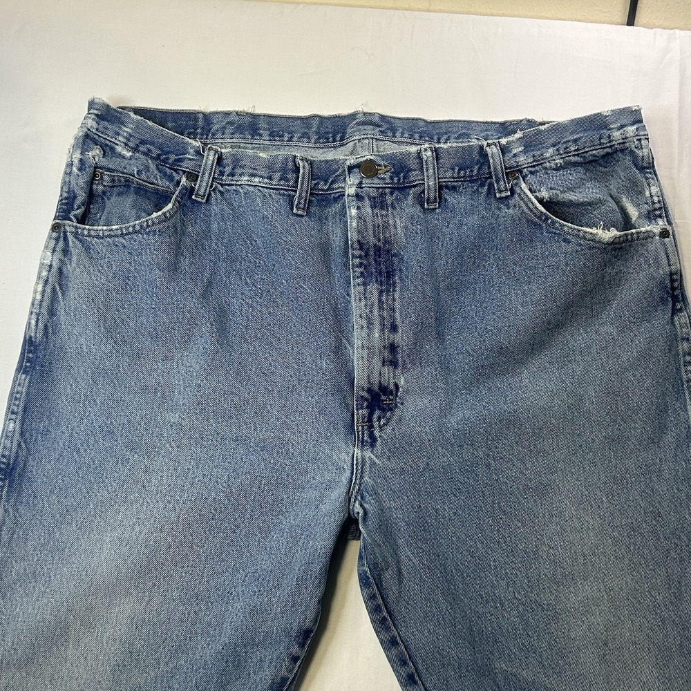 Wrangler‎ Loose Fit Jeans Mens 46x30 Light Wash Distressed Y2K Skater